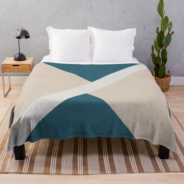 Item preview, Beige Aqua Blue White Stripe Offset Shape Design 2021 Color of the Year Uptown Ecru & Accent Shades designed and sold by ColorOfTheYears.