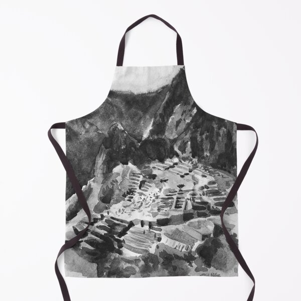 Item preview, Machu Picchu Peru Black and White Watercolor Painting designed and sold by TheJoeyStudio.