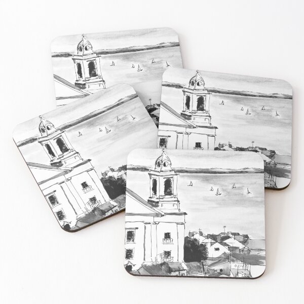 Item preview, Lisbon Portugal Black and White Watercolor Painting designed and sold by TheJoeyStudio.