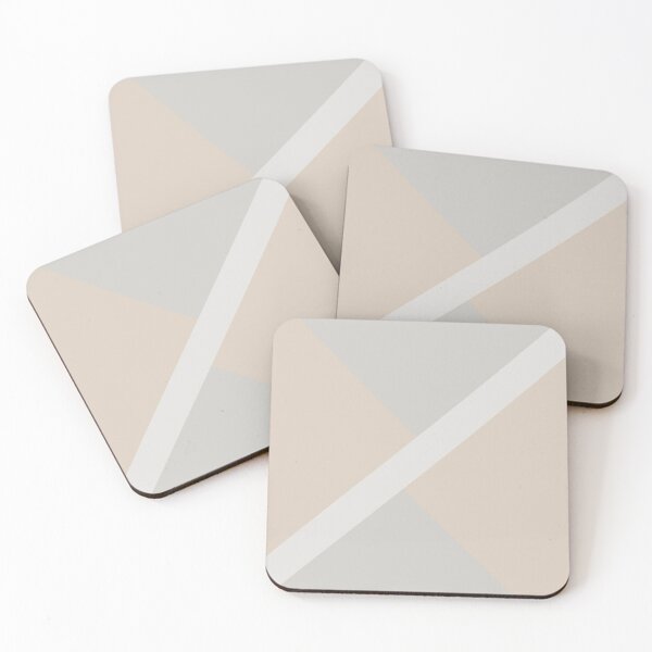 Item preview, Light Beige White Gray Stripe Offset Shape Design 2021 Color of the Year Uptown Ecru & Accent Shades designed and sold by ColorOfTheYears.