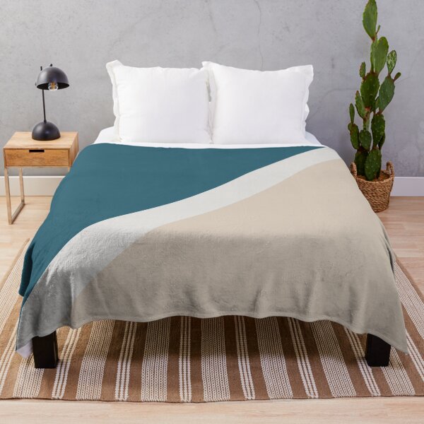 Item preview, Light Beige Aqua Blue Minimal Stripe Design 2021 Color of the Year Uptown Ecru & Accent Shades designed and sold by ColorOfTheYears.