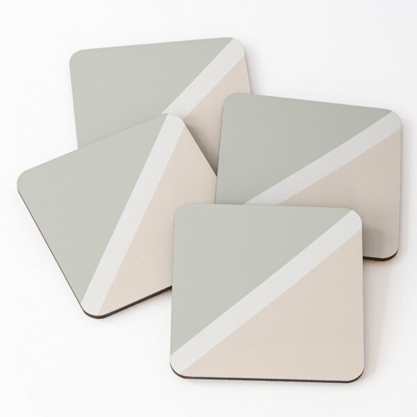 Item preview, Beige Green Gray White Minimal Stripe Design 2021 Color of the Year Uptown Ecru & Accent Shades designed and sold by ColorOfTheYears.