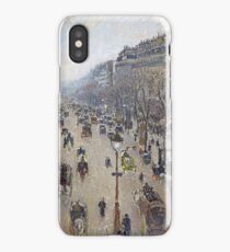 Camille Pissarro - Boulevard Montmartre, morning, cloudy weather 1897 French Impressionism Landscape iPhone Case