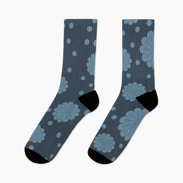 Item preview, bluish grey flower pattern  designed and sold by BetterDreams.