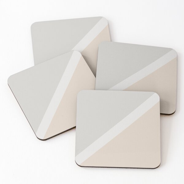 Item preview, Light Beige White Gray Minimal Stripe Design 2021 Color of the Year Uptown Ecru & Swedish Grey designed and sold by ColorOfTheYears.