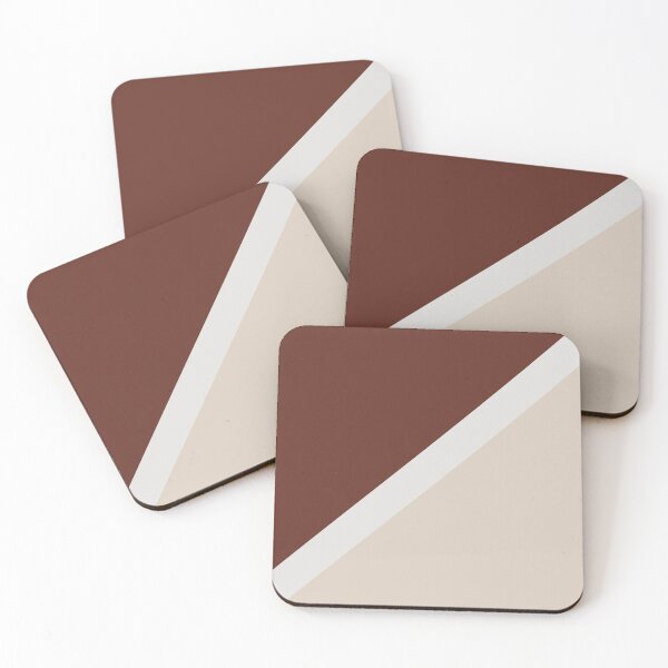 Item preview, Beige White Reddish Brown Minimal Stripe Design 2021 Color of the Year Uptown Ecru & Terra Rosa designed and sold by ColorOfTheYears.