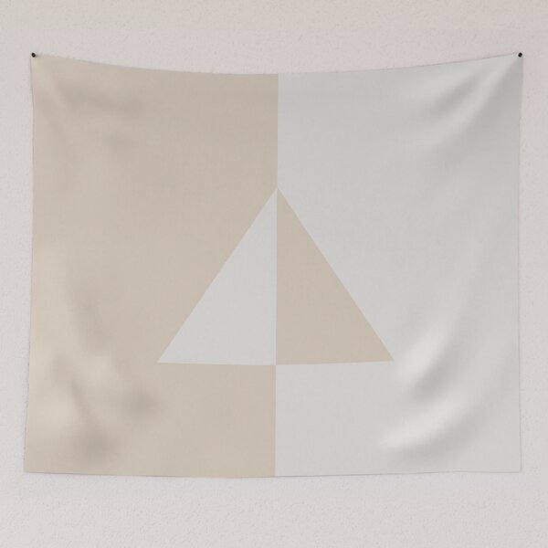 Item preview, Light Beige White Minimal Triangle Design 2021 Color of the Year Uptown Ecru & Gesso White designed and sold by ColorOfTheYears.