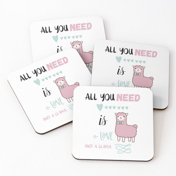 Item preview, All You Need is Love and a Llama with black writing designed and sold by Labradoodlesetc.