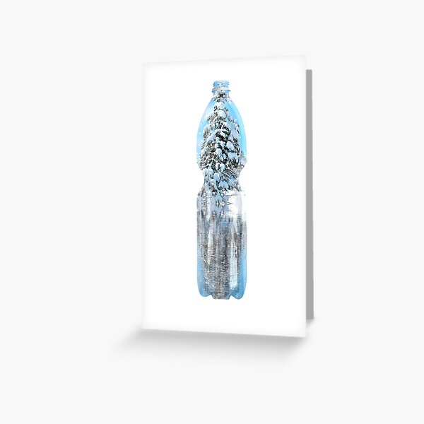 Schnee-Flasche Hermetic Lockdown in a PET-bottle by Leo Haz Grußkarte