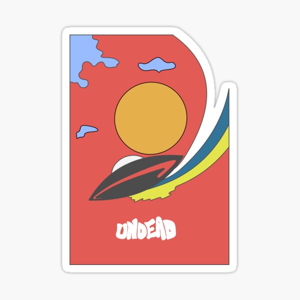 Retro Undead UFO Sticker