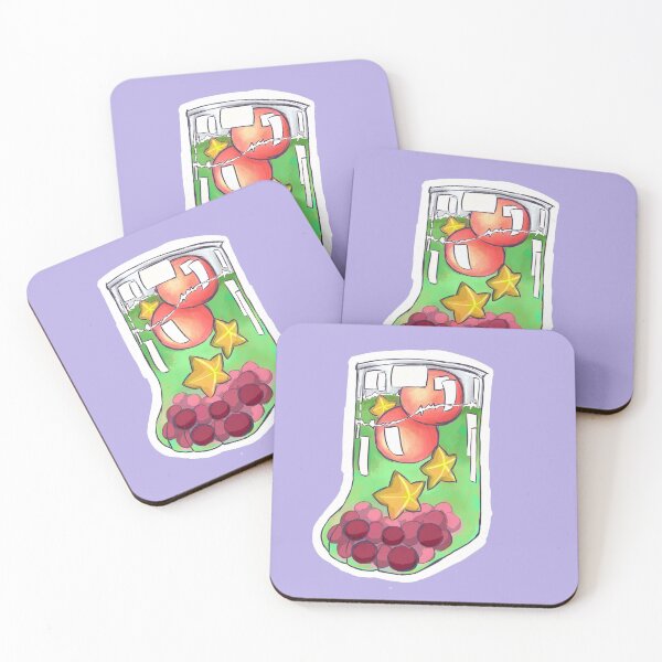 Item preview, Cat Paw Drink - Matcha Green Tea with Gold Star Candies and Pink Ice designed and sold by jellypackedart.