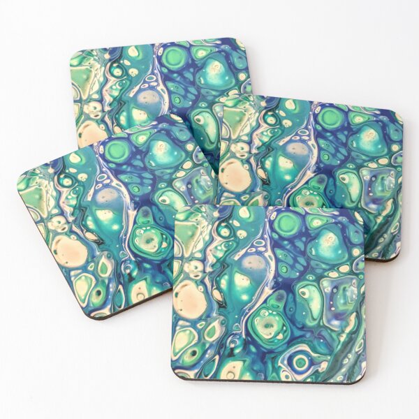 Item preview, Water Droplets - Acrylic Pour Shades of Blue designed and sold by Krafting with Keegan.