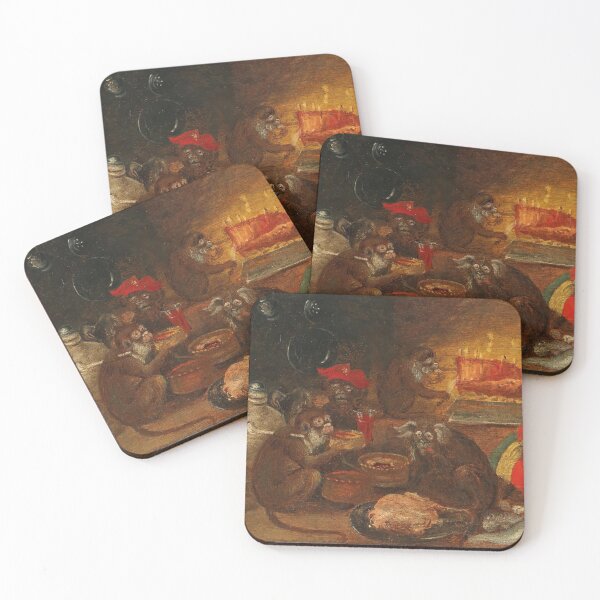 Item preview, Abraham Teniers (ca. 1629–1670) - Monkeys sharing a meal designed and sold by VISIBLECREATION.