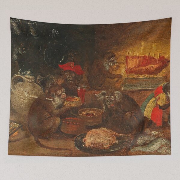 Item preview, Abraham Teniers (ca. 1629–1670) - Monkeys sharing a meal designed and sold by VISIBLECREATION.