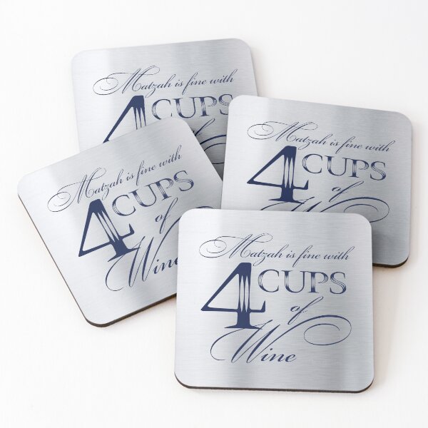 Item preview, Passover Seder Wine Label - Matzah is fine with 4 cups of wine - Silver collection designed and sold by We-thePixels.