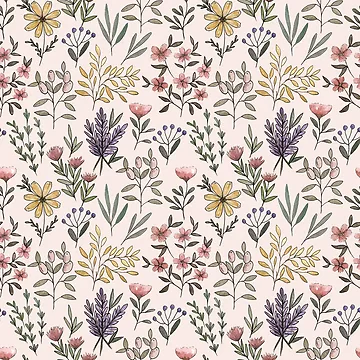 Artwork thumbnail, Spring Botanical Pattern by Lauren Ullrich