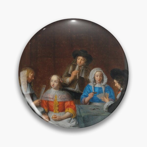 Item preview, Abraham van Dijck (ca. 1635 - 1680) - An interior with an elegant company playing cards designed and sold by VISIBLECREATION.