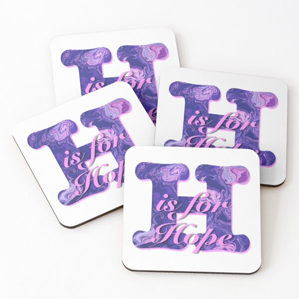 Item preview, Purple letter ‘H is for Hope’ motivational quote designed and sold by AMSonArt.