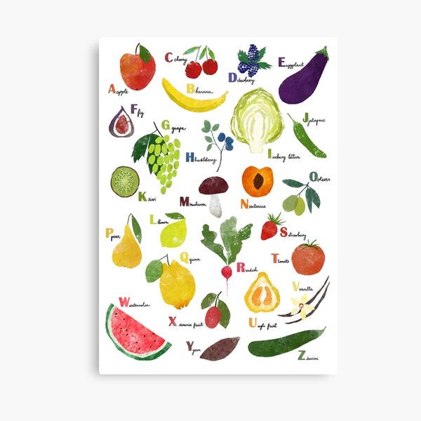 Item preview, English alphabet with fruit and vegetables designed and sold by LavishSeason.