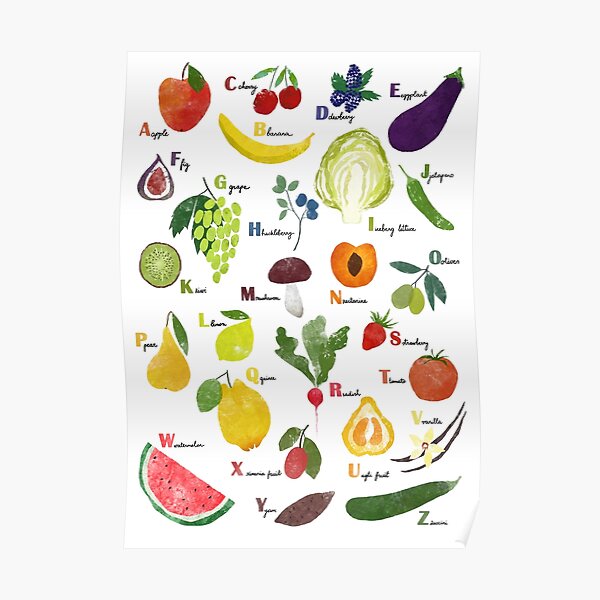 Toys Toys & Games Learning & School Vegetable/Fruit/Plant Themed Poster ...