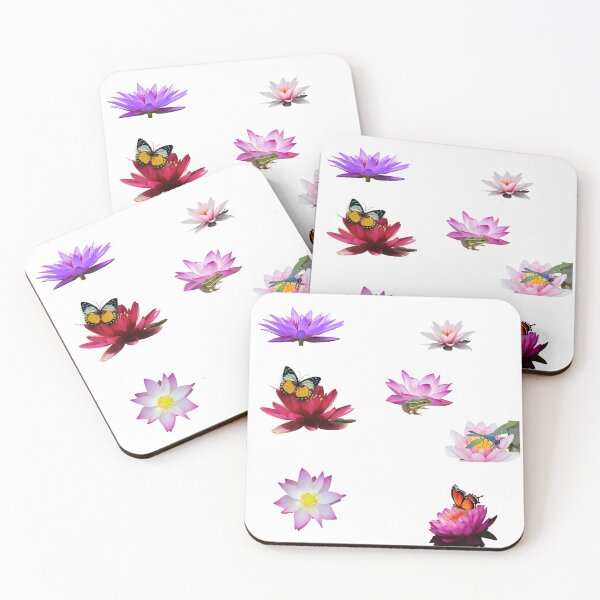 Item preview, Waterlily Blossoms, Butterflies, Dragonfly, Frog Collage designed and sold by silviaol.