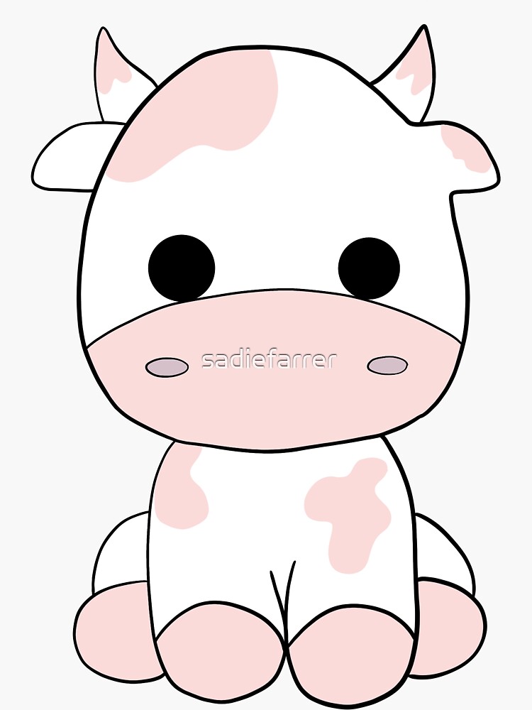 strawberry cow Sticker for Sale by sadiefarrer