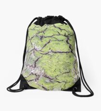 environmental concept, Water shortage and drought Dry cracked mud Drawstring Bag