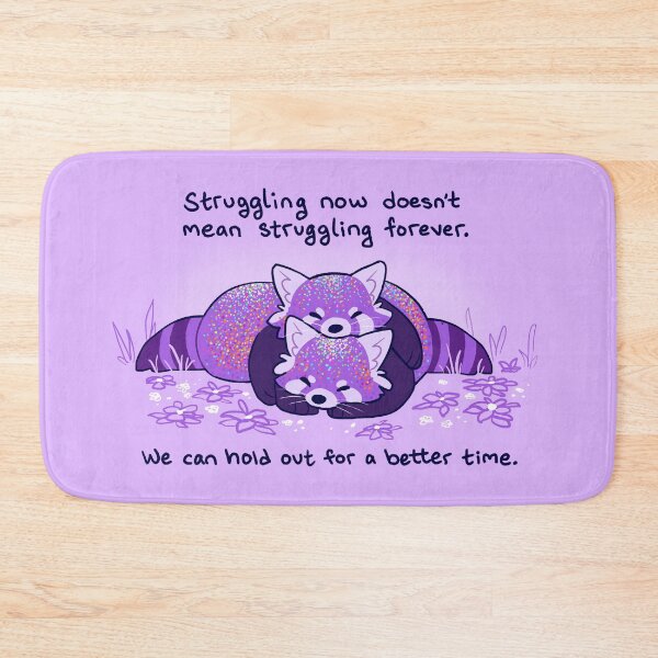 Item preview, "Struggling now doesn't mean struggling forever" Cuddling Purple Red Pandas designed and sold by thelatestkate.