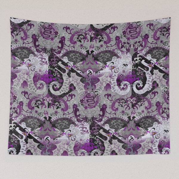 Item preview, Demisexual Dragon Damask -- Demisexual Pride Flag Colors designed and sold by ArgyleImp.