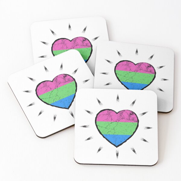 Item preview, Polysexual heart beats for subtle pride | LGBTQ designed and sold by Petra Becker.