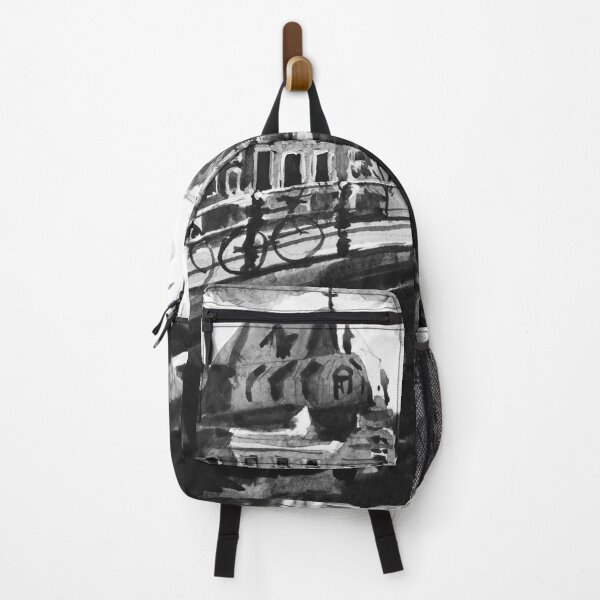 Item preview, Amsterdam City Canal Netherlands Black and White Watercolor Painting designed and sold by TheJoeyStudio.