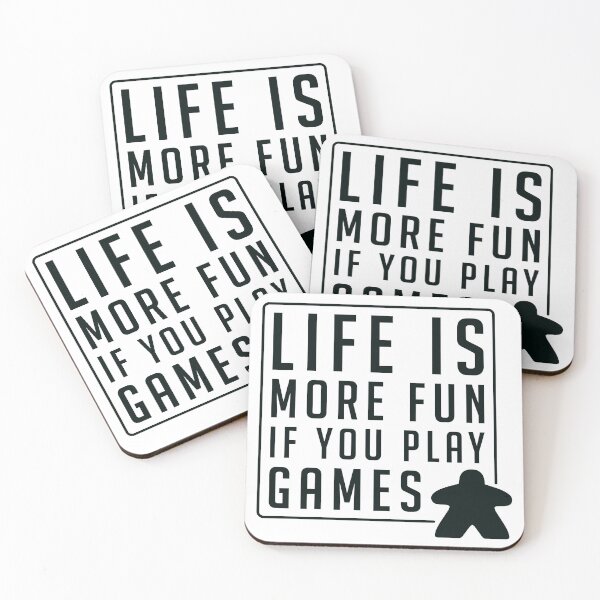 Item preview, Life is More Fun If you Play Games - Board Game Quote with meeple designed and sold by BeamGeeks.