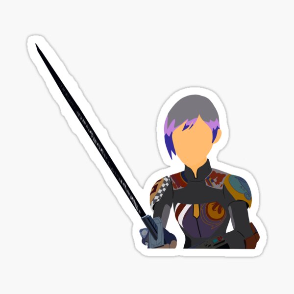 Vista previa del artículo con la obra «Sabine Wren Dark Saber», diseñado y vendido por SilhouettesByBG.