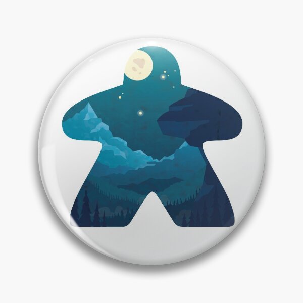 Item preview, Moon and Mountain Scape Meeple Board Game Adventure Scene designed and sold by BeamGeeks.
