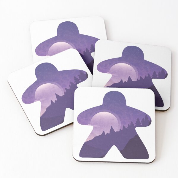 Item preview, Purple Moon and Mountain Scape Meeple Board Game Adventure Scene designed and sold by BeamGeeks.