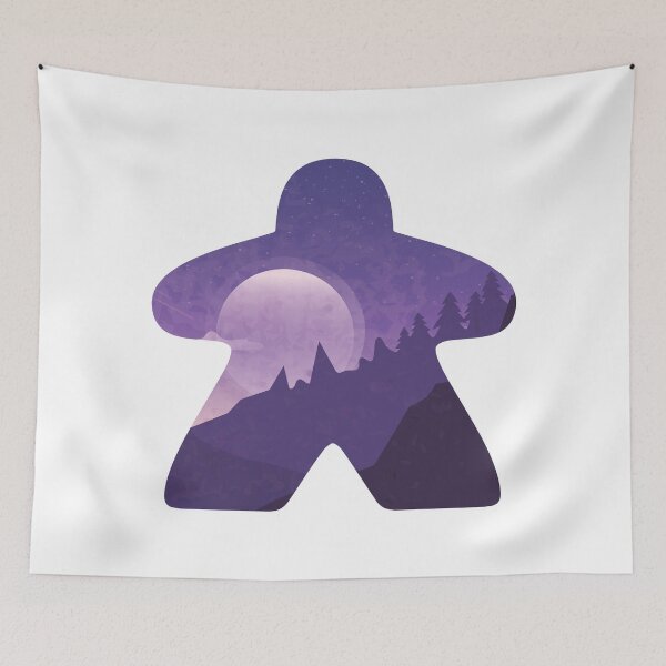 Item preview, Purple Moon and Mountain Scape Meeple Board Game Adventure Scene designed and sold by BeamGeeks.