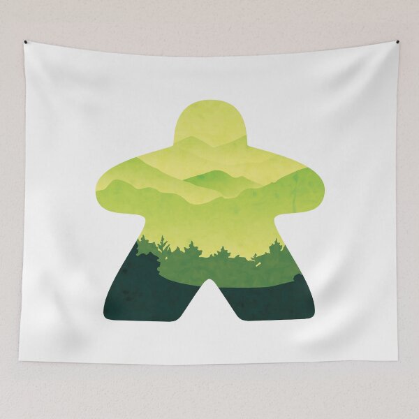Item preview, Green Hillside Scape Meeple Board Game Adventure Scene designed and sold by BeamGeeks.