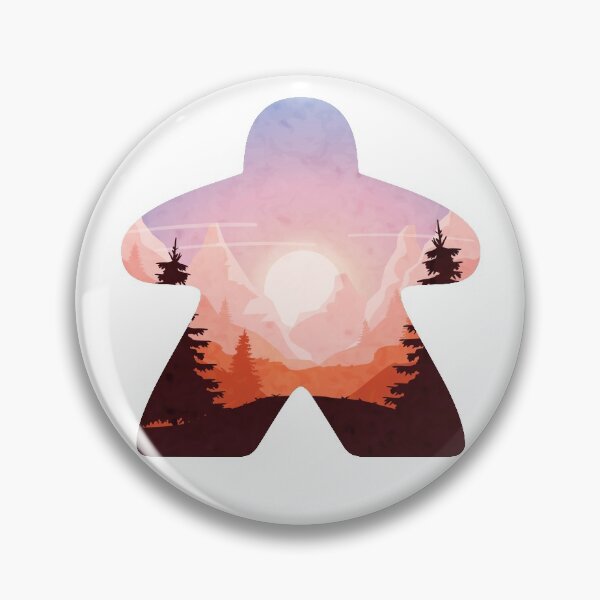 Item preview, Mountain and Tree Sunset Adventure Meeple Board Game Scene designed and sold by BeamGeeks.