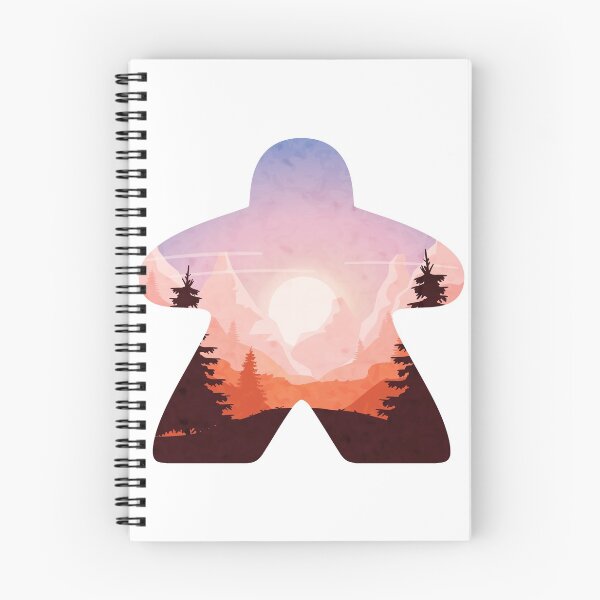 Item preview, Mountain and Tree Sunset Adventure Meeple Board Game Scene designed and sold by BeamGeeks.