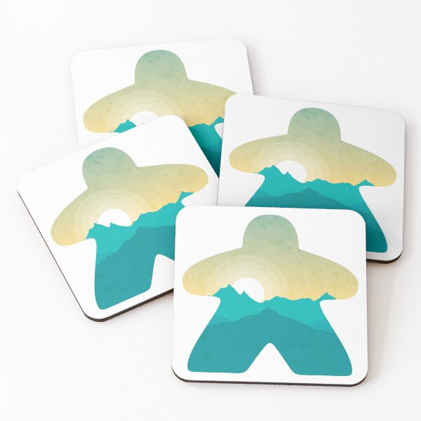 Item preview, Sunrise over the Mountain Tops Adventure Meeple Board Game Scene designed and sold by BeamGeeks.