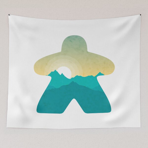 Item preview, Sunrise over the Mountain Tops Adventure Meeple Board Game Scene designed and sold by BeamGeeks.