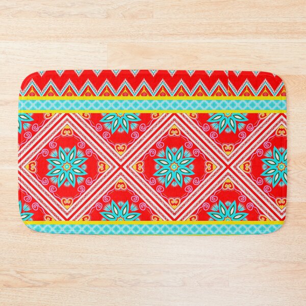 Item preview, Flower pattern on red background designed and sold by Chamaiporn Pangtorn.
