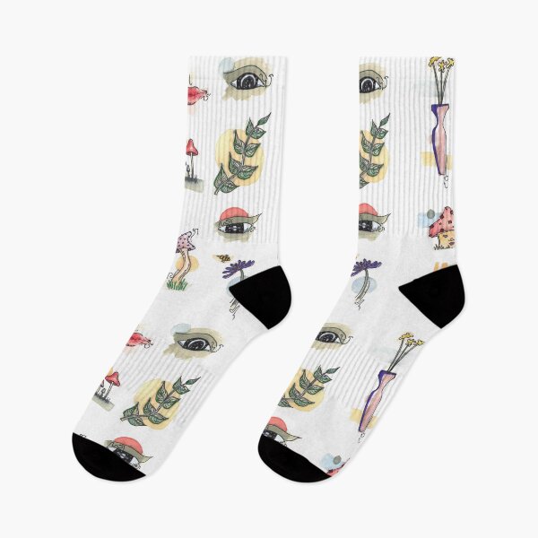 Item preview, Whimsical Watercolor Flowers, Mushrooms and Facial Features  designed and sold by StayCuriousArt.