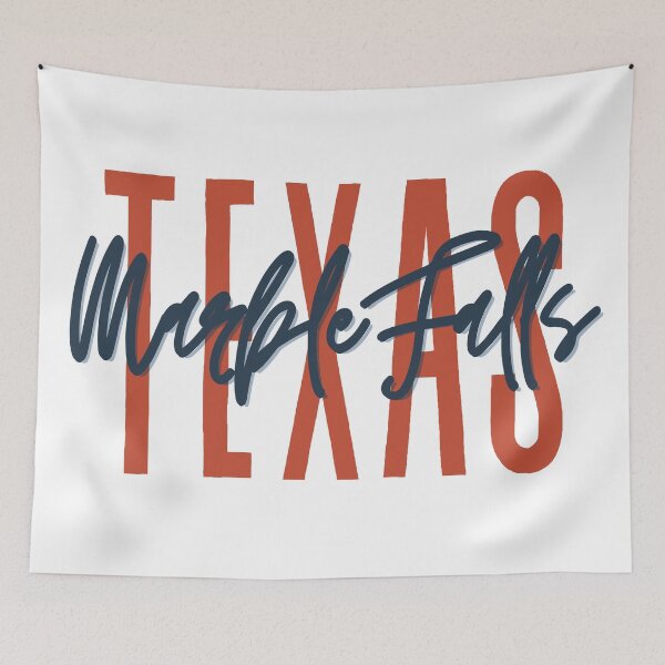 Item preview, Marble Falls Texas // Script Design // State Flag Colors designed and sold by KylieBeth Designs.