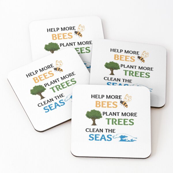 Item preview, Help More Bees Plant More Trees Clean The Seas designed and sold by momsnpops.