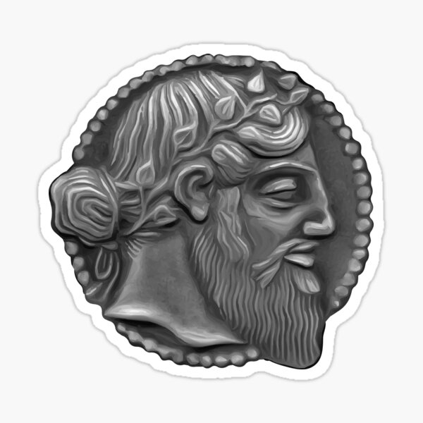 portrait of Dionysus aka Bacchus , God of winemaking and wine Sticker