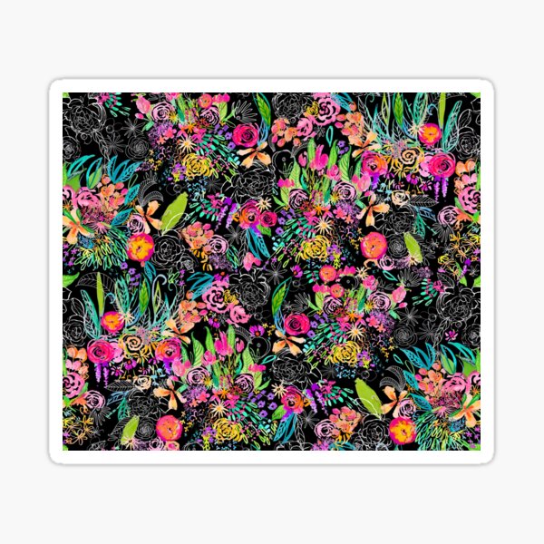 Neon Midnight Gardens Sticker