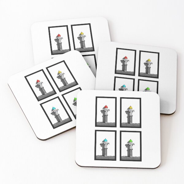 Item preview, Fire Hydrants in black and white with pop of drop color. designed and sold by dkaranouh.