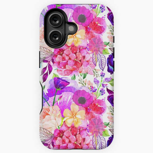 Pretty in Pink Watercolor Floral iPhone Tough Case