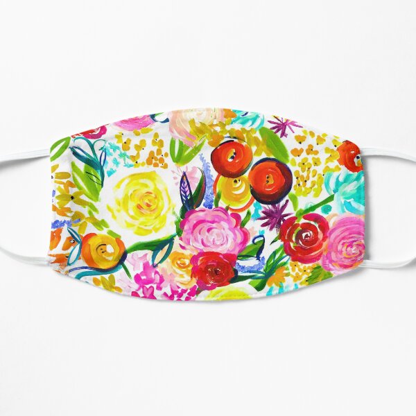 Painted Floral Painting in Bright Spring Colors Flat Mask